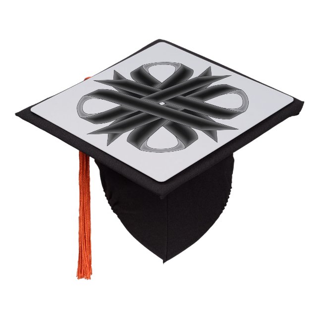 Black Clover Ribbon by Kenneth Yoncich Graduation Cap Topper (Angled)