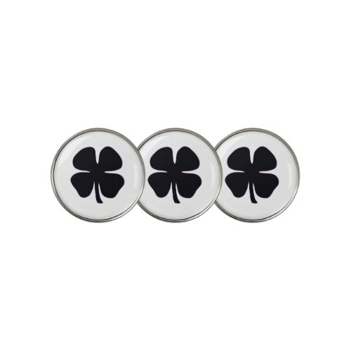 Black Clover white golf ball markers