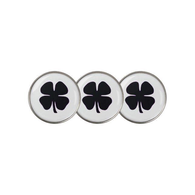 Black Clover white golf ball markers (3 Up)