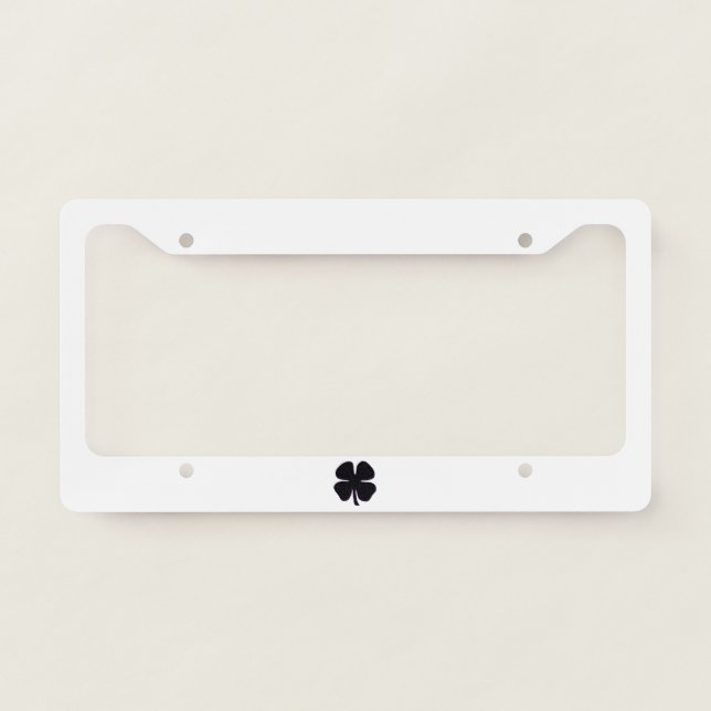 Black Clover white license plate frame A (Front)