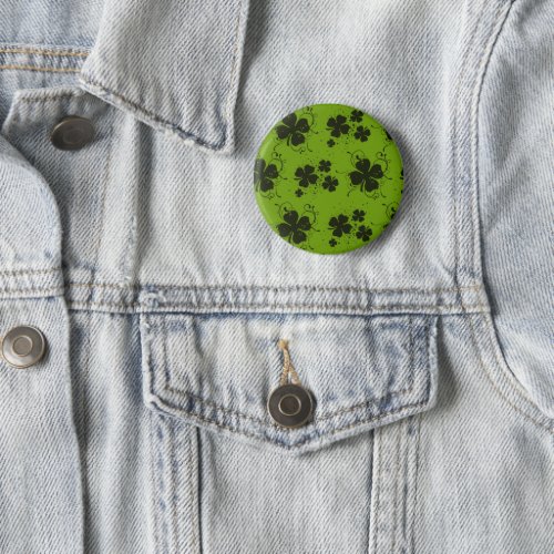 Black Clovers Lucky Clovers Saint Patricks Day Button