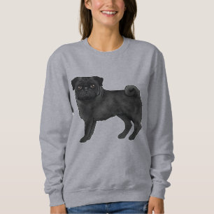 Black Coat Color Pug Mops Dog Breed Animal Design Sweatshirt