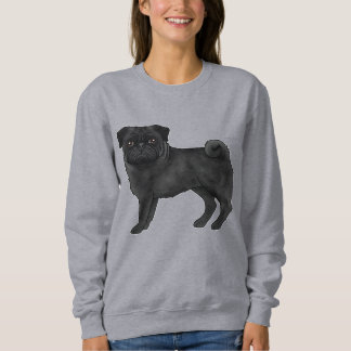 Black Coat Color Pug Mops Dog Breed Animal Design Sweatshirt