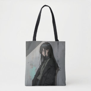 Black Coat JK Tote Bag Sushi Musume GenerativeAI