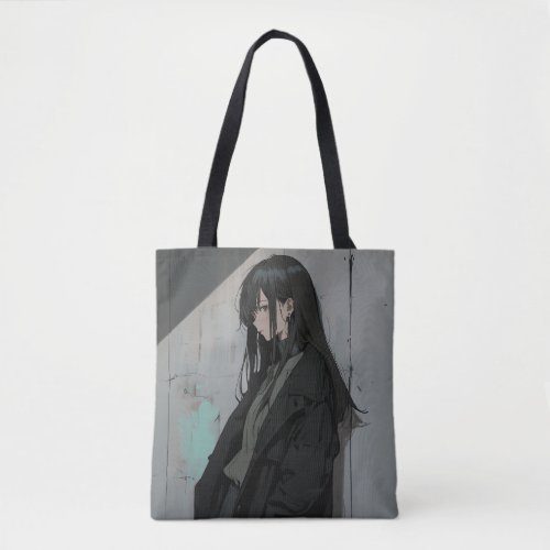 Black Coat JK Tote Bag  Sushi Musume GenerativeAI