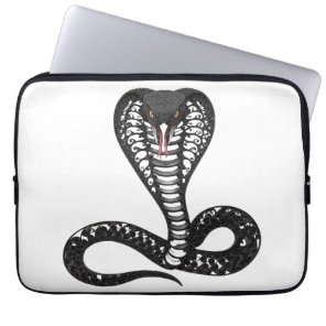 Black Cobra in Quilling Style Laptop / Tablet bag