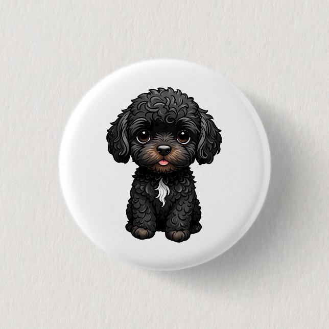 Black Cockapoo Button (Front)