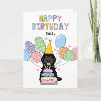 Black Cockapoo Cavapoo Dog Happy Birthday Card
