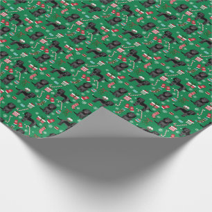 Black Cockapoo christmas dog Wrapping Paper