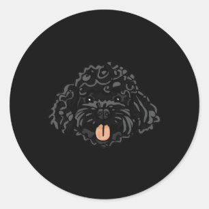 Black Cockapoo Classic Round Sticker