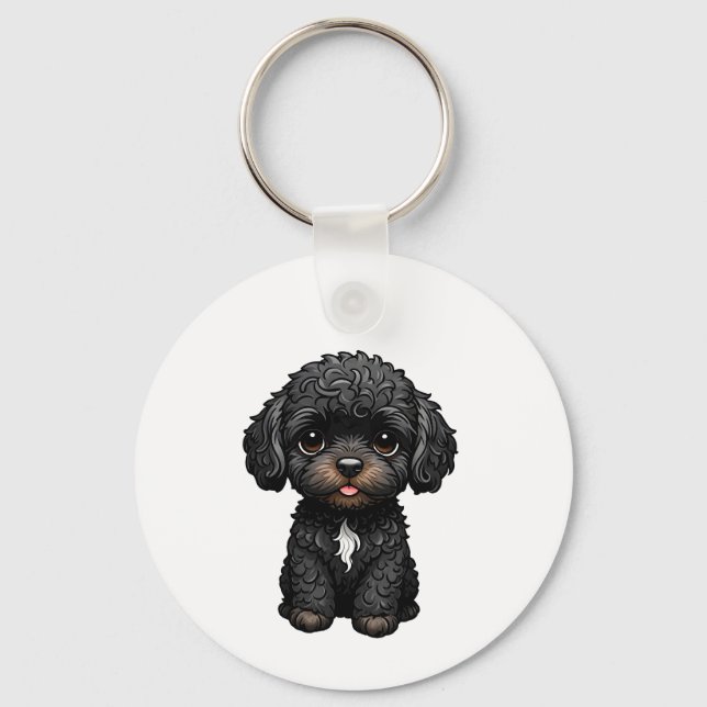 Black Cockapoo Keychain (Front)