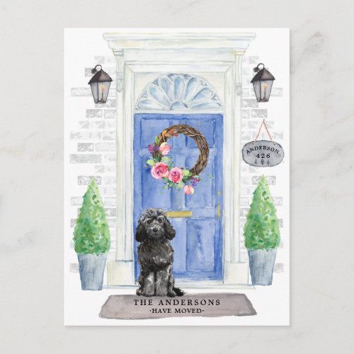 Black Cockapoo Moving Announcement Postcard