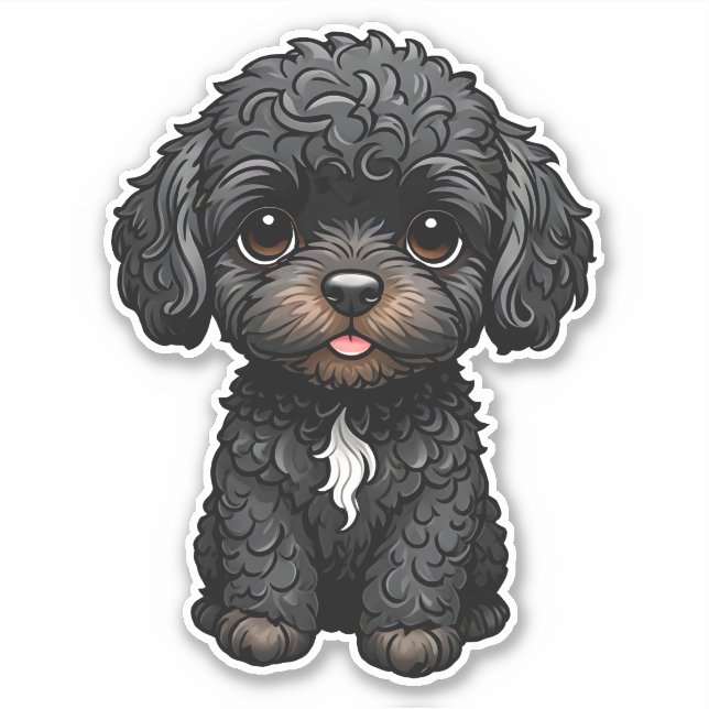 Black Cockapoo Sticker (Front)