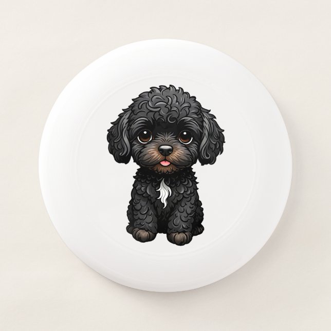 Black Cockapoo Wham-O Frisbee (Front)