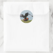 Black Cockatoo in for landing Classic Round Sticker (Bag)