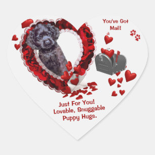 Black Cocker Spaniel #2 - You've Got Mail Design Heart Sticker