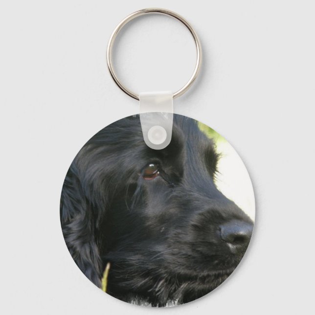 Black Cocker Spaniel Dog Keychain (Front)