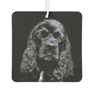 Black cocker spaniel face air freshener