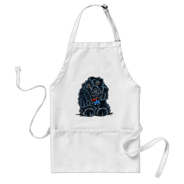 Black Cocker Spaniel Fitz Adult Apron (Front)