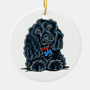 Black Cocker Spaniel Fitz Ceramic Ornament