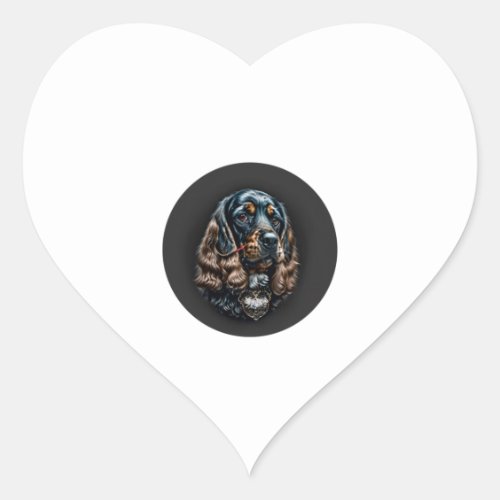 Black Cocker Spaniel Heart Sticker