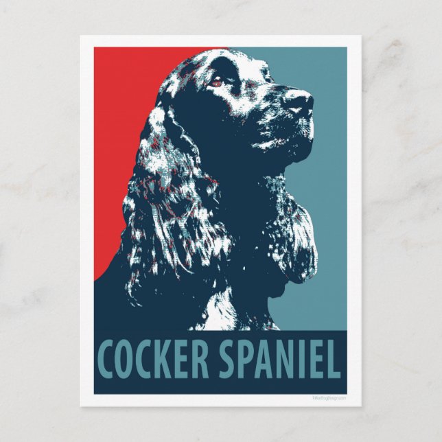 Black Cocker Spaniel Hope Dog Pop Art Postcard (Front)