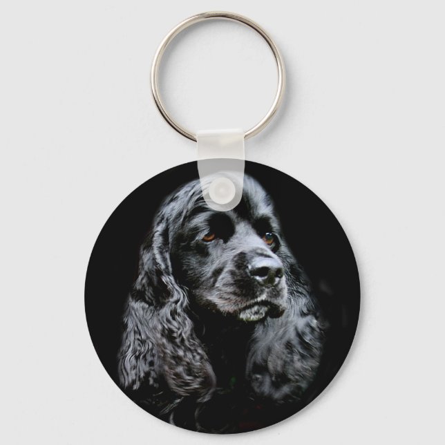 Black Cocker Spaniel Keychain (Front)