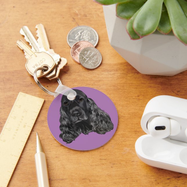 Black Cocker Spaniel Keychain (Desk)