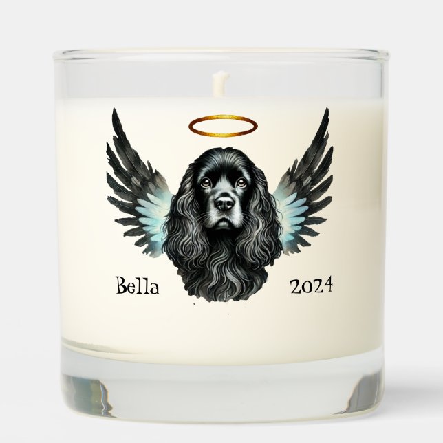 Black Cocker Spaniel Memorial Dog Pet Scented Candle (Front)