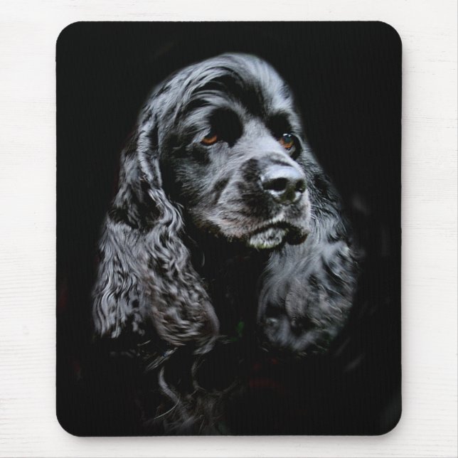 Black Cocker Spaniel Mouse Pad (Front)