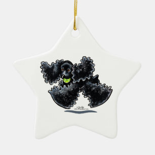 Black Cocker Spaniel Play Ceramic Ornament