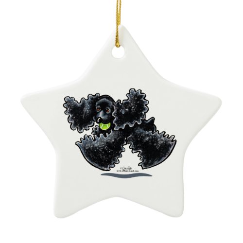 Black Cocker Spaniel Play Ceramic Ornament