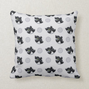 Black Cocker Spaniel Play Throw Pillow