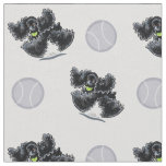Black Cocker Spaniel Playtime Silver Fabric