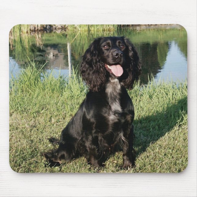 Black Cocker Spaniel Puppy Dog Mouse Pad (Front)