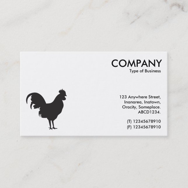 Black Cockerel Symbol - White Business Card (Front)