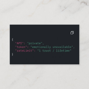 Black Coder Quote Business Card – Customizable