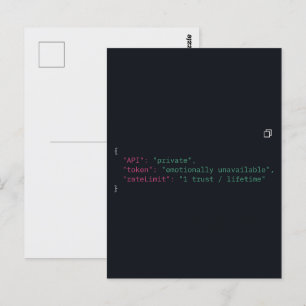 Black Coder Quote Postcard – Customizable