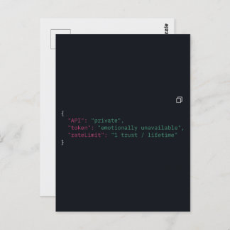 Black Coder Quote Postcard – Customizable