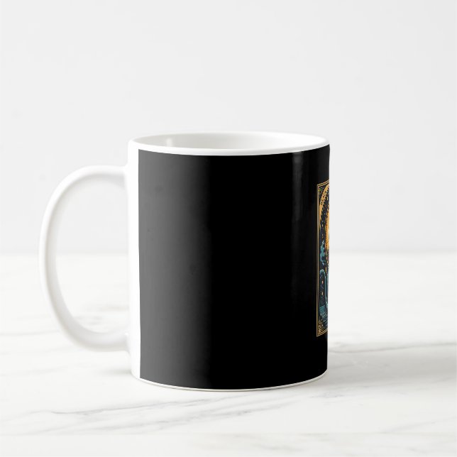 Black Coffee Cat Tarot Card Occult Mug (Left)