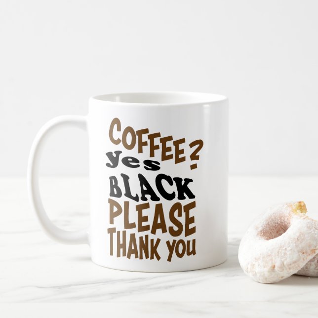 black coffee coffee mug (With Donut)