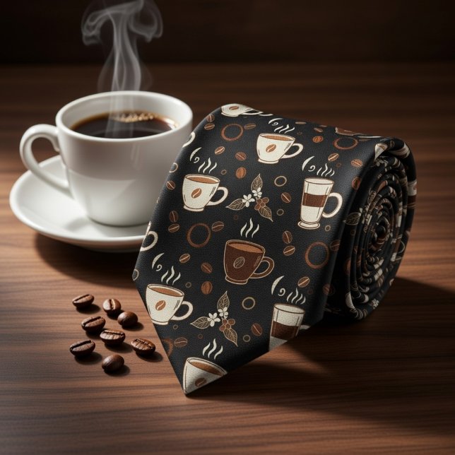 Black Coffee Lover Neck Tie (Creator Uploaded)