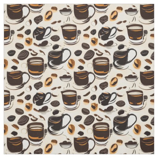 Black Coffee Oil Paint Pattern  Fabric