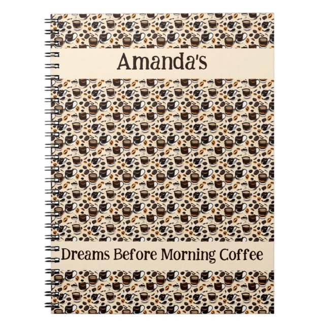 Black Coffee Oil Paint Pattern Personalized  Notebook (Front)