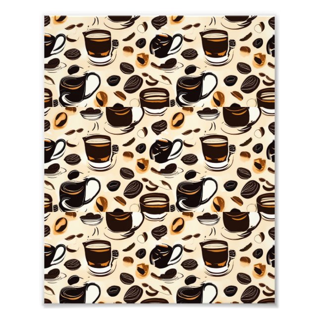 Black Coffee Oil Paint Pattern Photo Print (Front)