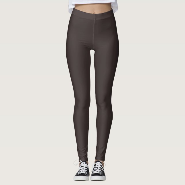 Black coffee  (solid color)  leggings (Front)