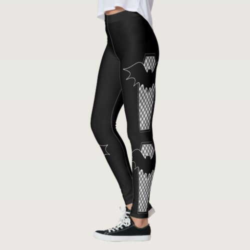 Black Coffin Bats Goth Leggings