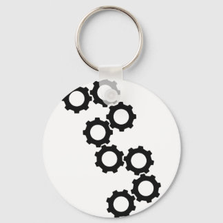 black cogwheels icon keychain