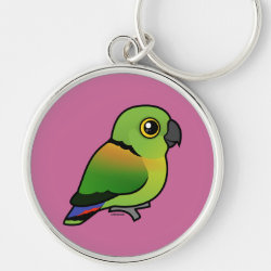 Birdorable Black-collared Lovebird Premium Round Keychain