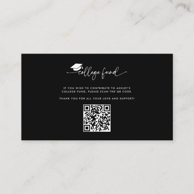 Black College Fund QR Code Graduation Insert (Front)
